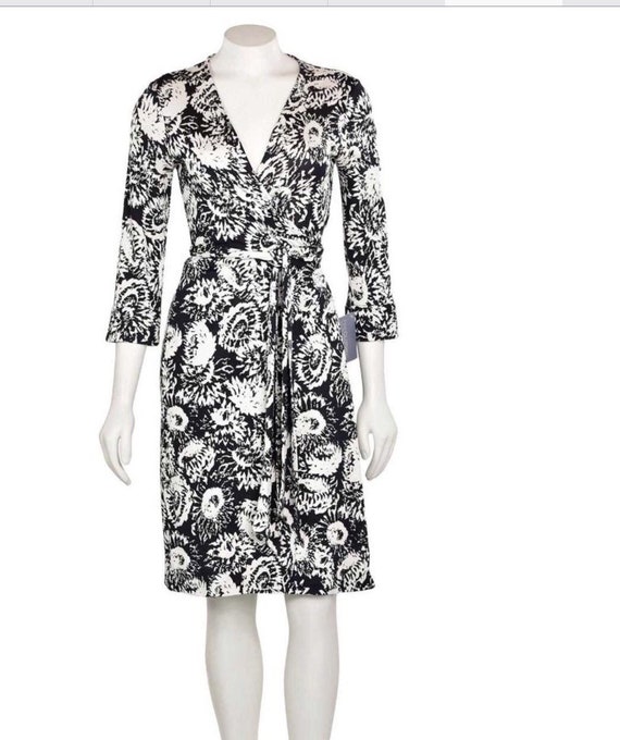 DVF Vintage Julian Wrap Dress Black ...