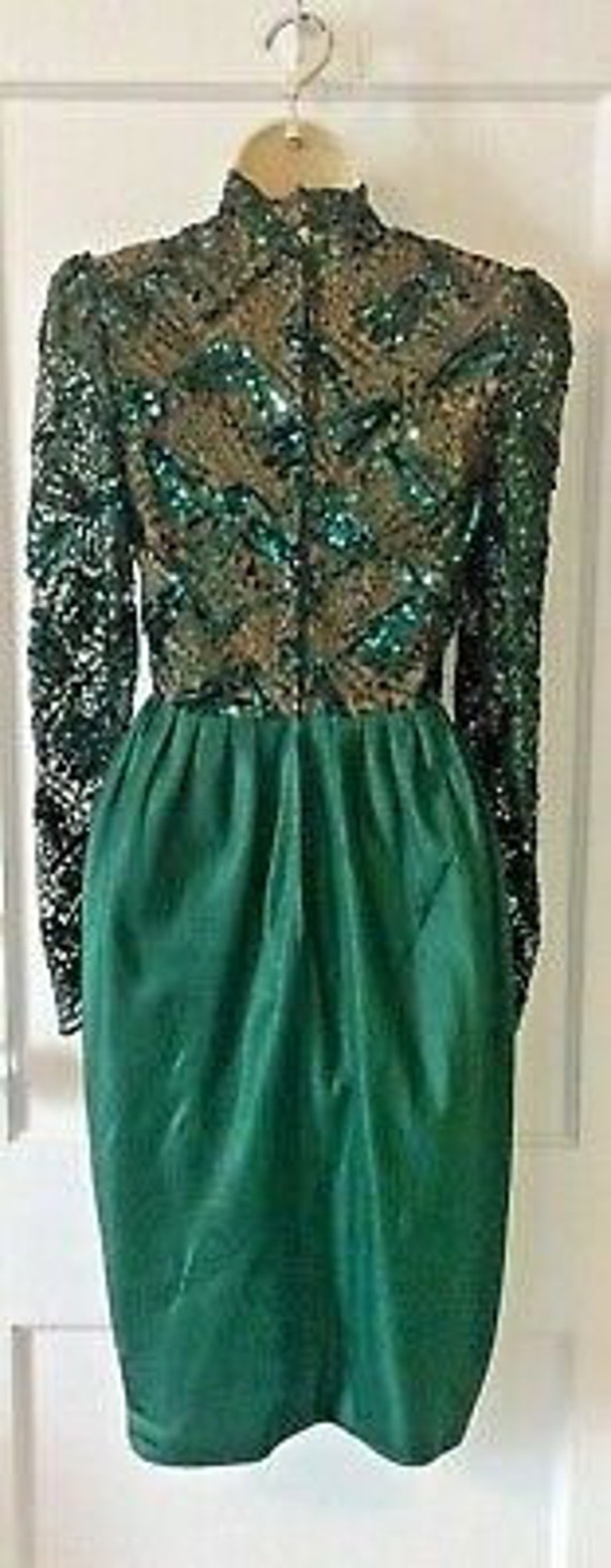 Paul-Louis Orrier Vintage Dress - Green Lace/Sequ… - image 4