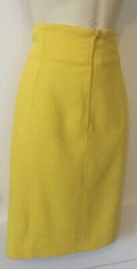 Gianni Versace Vintage Wool Skirt - Yellow 1980’s… - image 7