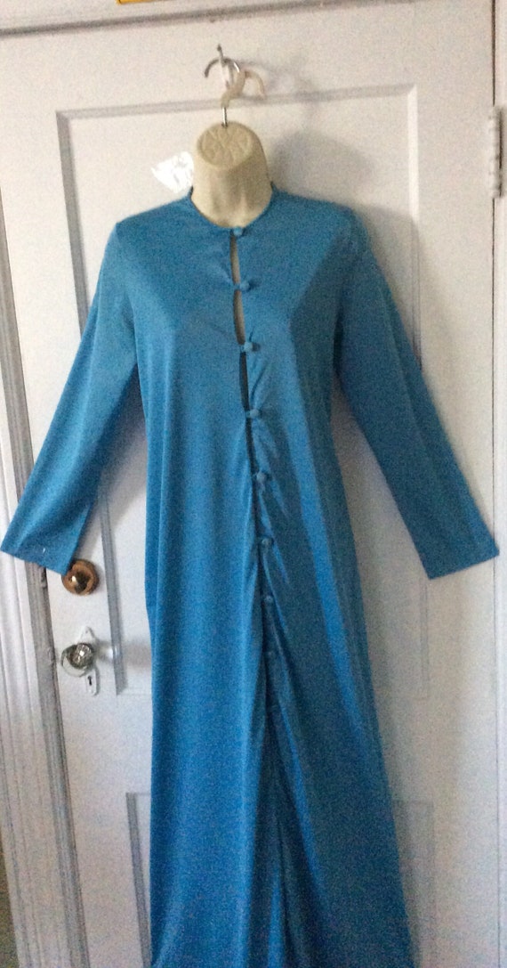 Blue DONALD BROOKS Night Gown Robe - Long Blue 19… - image 4