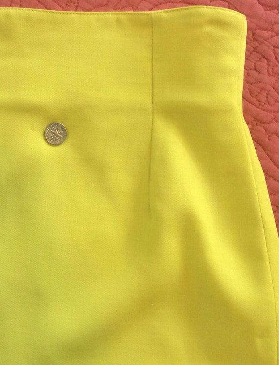 Gianni Versace Vintage Wool Skirt - Yellow 1980’s… - image 4