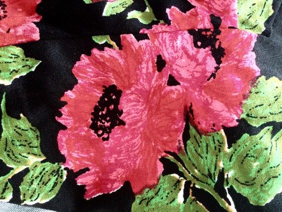 Floral Vintage MAIDENFORM Swimsuit - Black/Fuchsi… - image 10