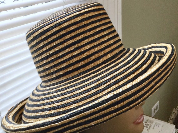 LAURA ASHLEY Straw Hat - Never Worn Natural with … - image 3