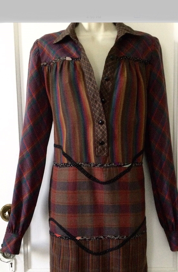 Koos Van Den Akker 1980’s Woolblend Shirt Dress -… - image 1