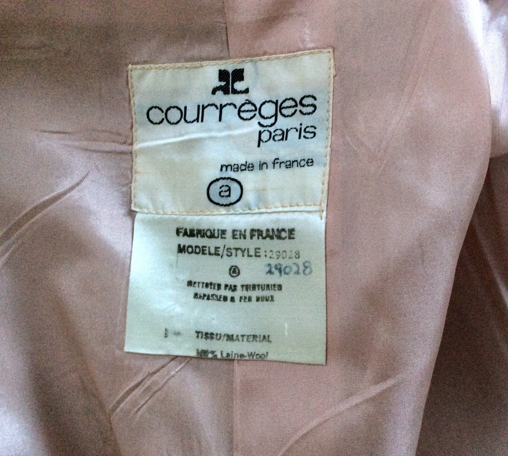 Immaculate 1960s Courreges Unusually Seamed Camel Toggle Coat