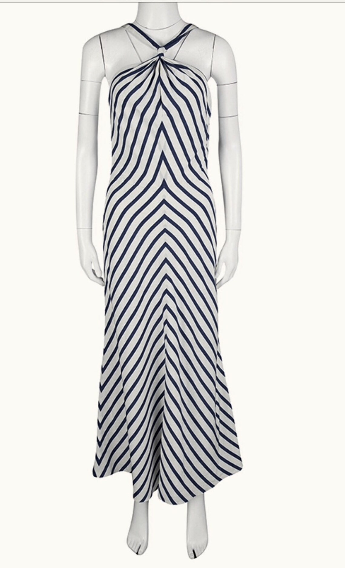 Ralph Lauren Halter Dress Navy-Blue/Ivory Striped Silk | Etsy