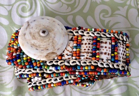 Beaded Vintage African Tribal Belt - Hand-Woven M… - image 2