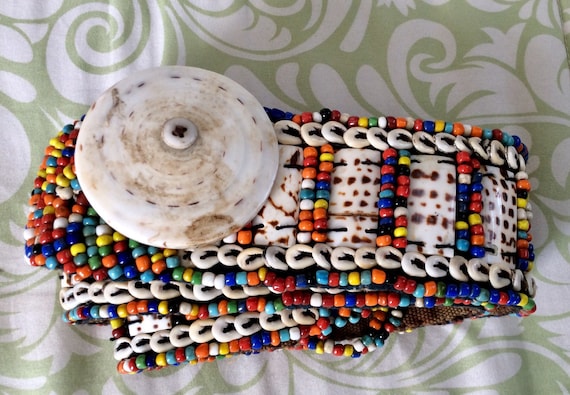 Beaded Vintage African Tribal Belt - Hand-woven Multi  display picture 1