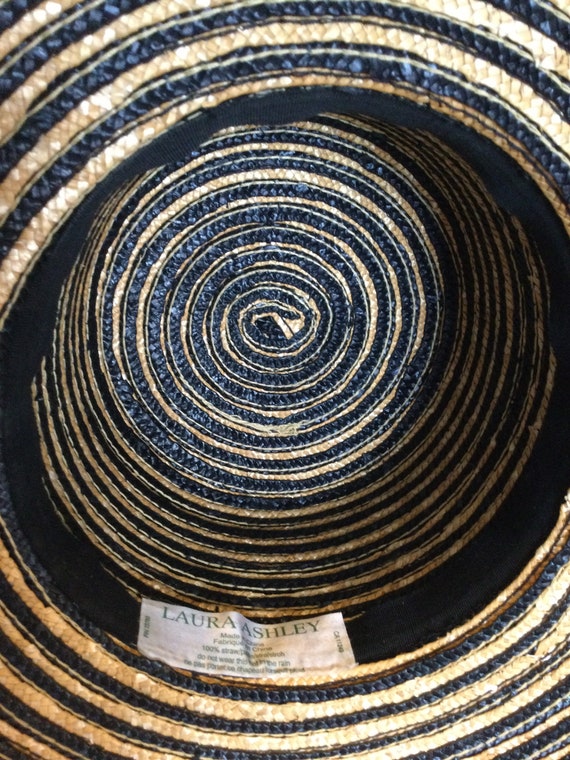 LAURA ASHLEY Straw Hat - Never Worn Natural with … - image 10