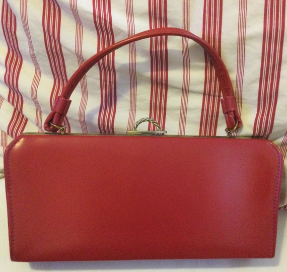 Red Leather AETNA Vintage Bag -  Red Leather 1960… - image 6