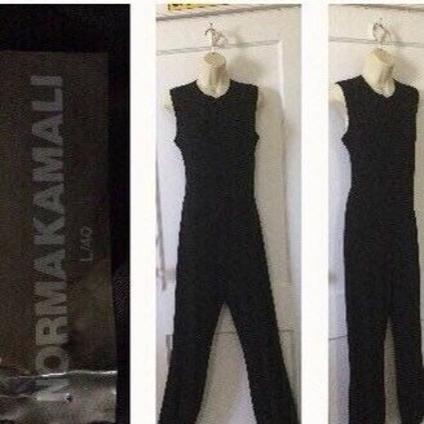 Black NORMA KAMALI Jumpsuit - Black 1990’s Vintage Sleeveless Jumpsuit by Norma Kamali