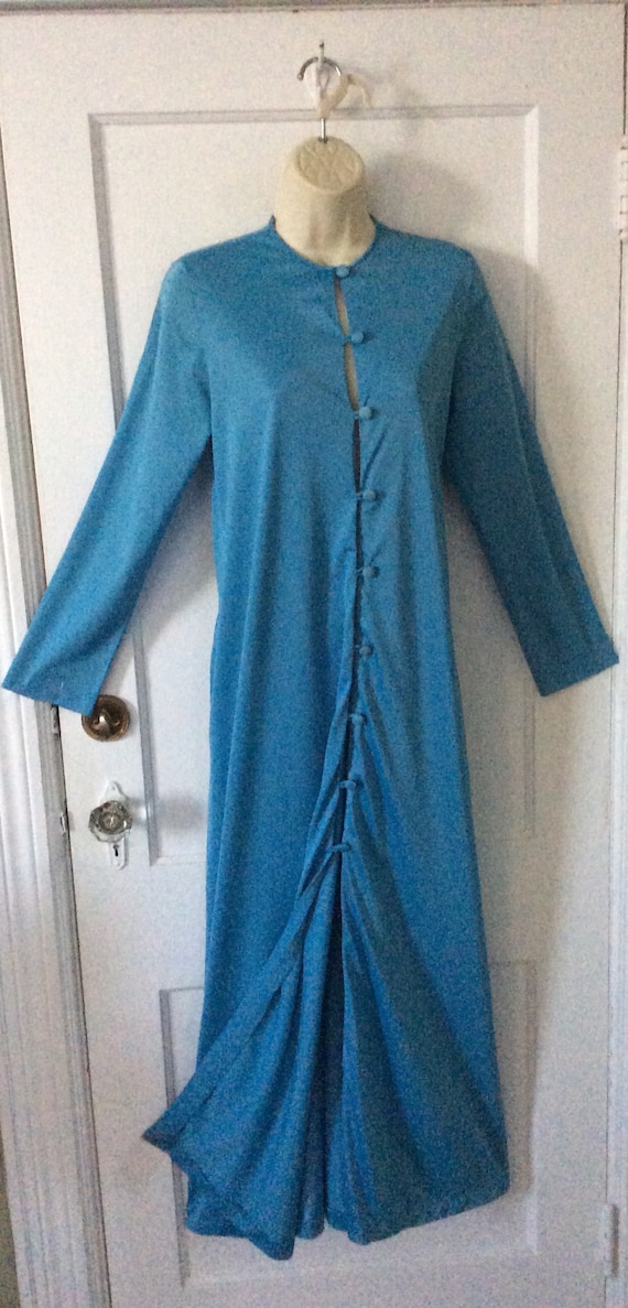 Blue DONALD BROOKS Night Gown Robe - Long Blue 19… - image 5