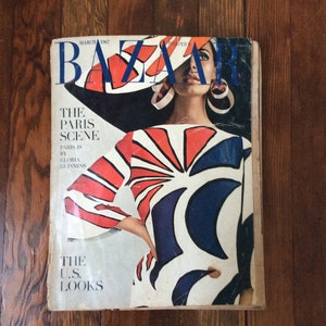March 1967 Vintage HARPER’S BAZAAR Fashion Magazine March 1967 Neal Barr Fashion Cover