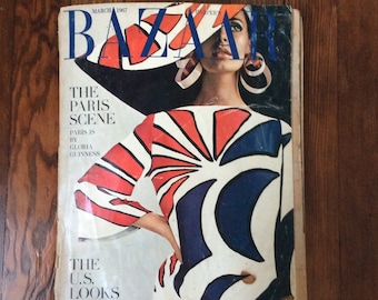 March 1967 Vintage HARPER’S BAZAAR Fashion Magazine March 1967 Neal Barr Fashion Cover
