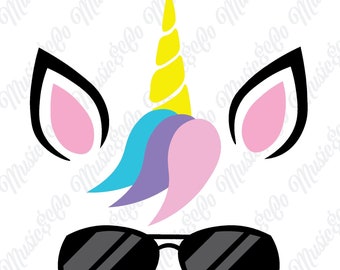 Einhorn SVG, Einhorn Kopf Svg, Einhorn ClipArt, Einhorn Gesicht SVG, süße Einhorn SVG, Cricut, Silhouette geschnitten Datei