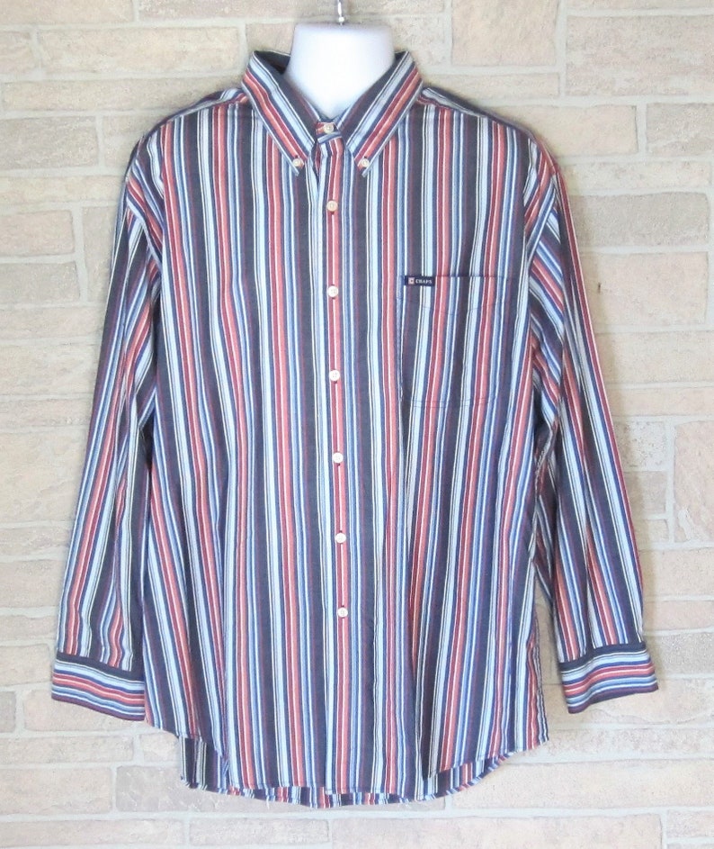 Chaps Ralph Lauren Stripe Shirt Mens Vintage Long Sleeve | Etsy