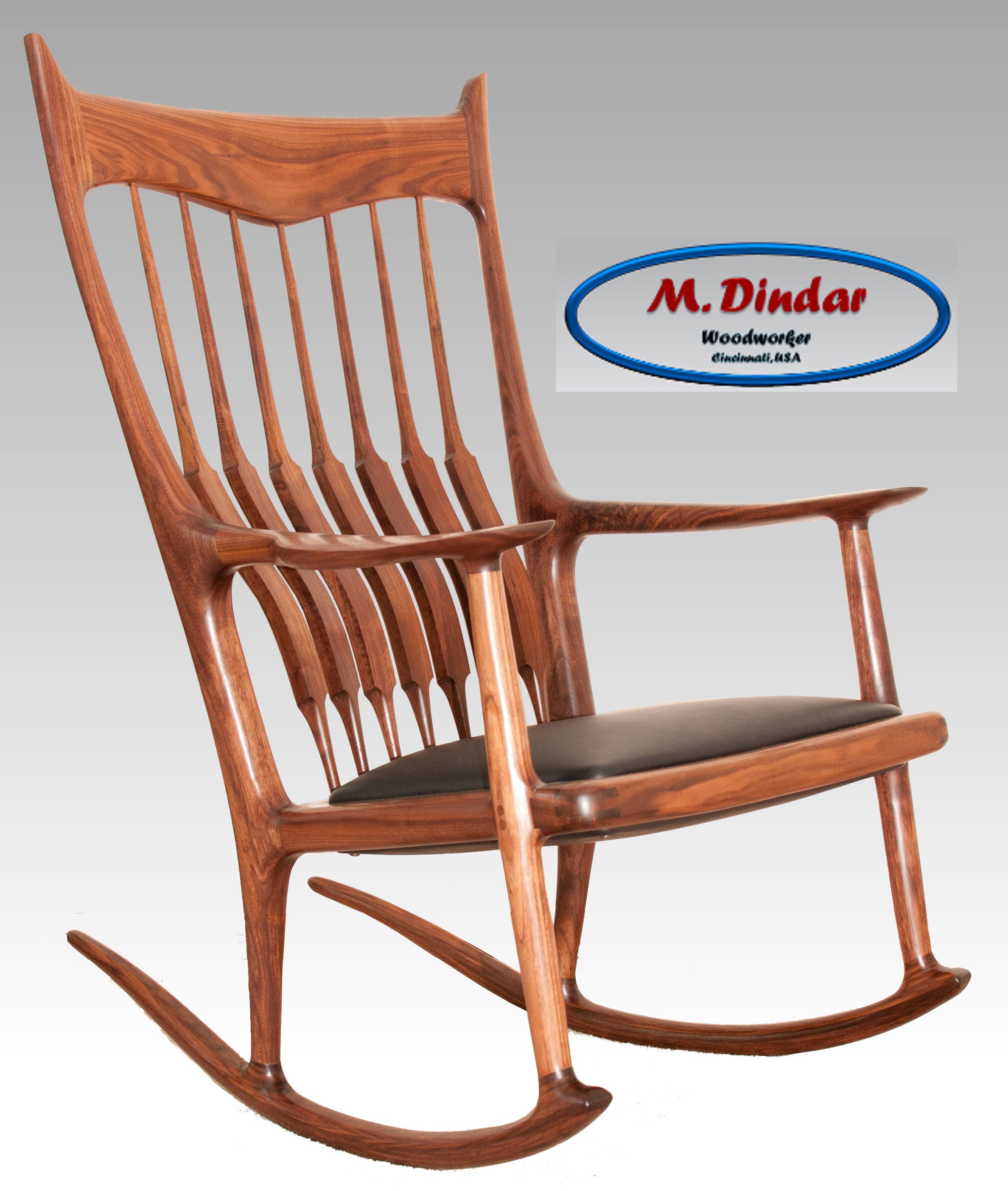 Walnut Rocker With Leather Seat - Early Maloof Style - Etsy