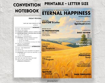 2026 Eternal Happiness JW PRINTABLE Special Convention Notebooks, Regional Assembly Journal Workbook, Letter Size PDF, Lined Pages