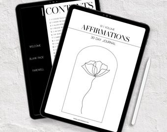Guia de Reflexões do Diário de Afirmações Digitais | Dicas Guiadas para Bem-Estar e Cura | Autocuidado - EM BRANCO | PDF com Hiperlink | Mínimo