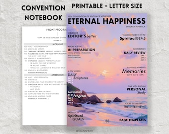 2026 Eternal Happiness JW PRINTABLE Special Convention Notebooks, Regional Assembly Journal Workbook, Letter Size PDF, Lined Pages