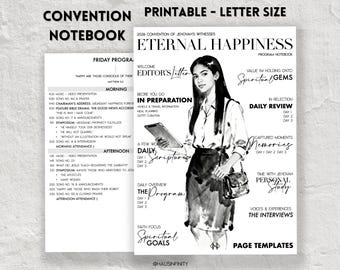2026 Eternal Happiness JW PRINTABLE Special Convention Notebooks, Regional Assembly Journal Workbook, Letter Size PDF, Lined Pages