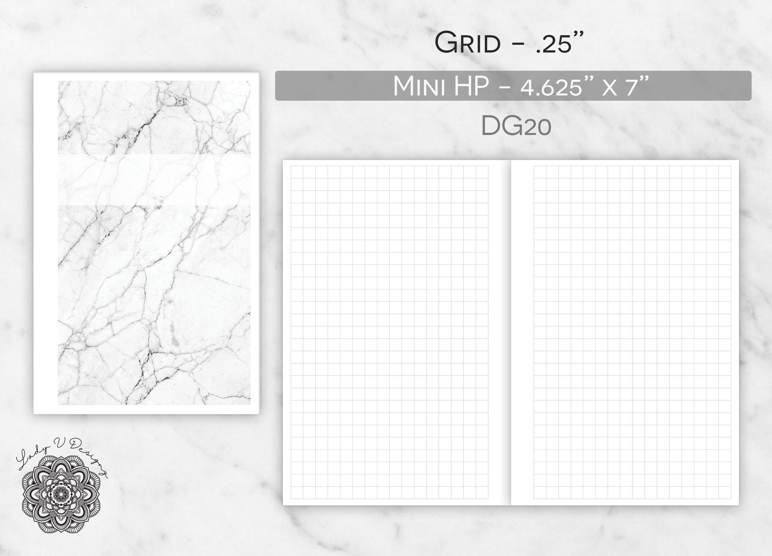 printable grid paper insert grid 25 item dg20 etsy