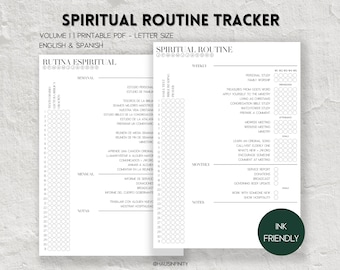 JW Spiritual Routine Checklist and Goal Tracker Printable - Family Worship Habit Tracker - Letter Size  - Pioneer Gift - English & Spanish
