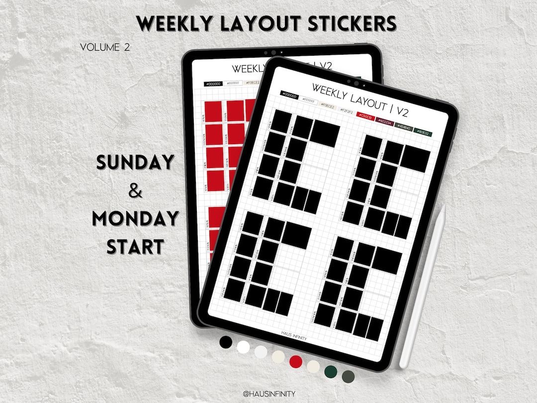 Weekly Planner Layout V2, Editorial Magazine Style Minimal Aesthetic ...