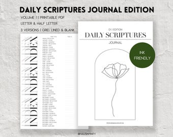 Printable JW Daily Text Journal Edition - Vol 2, Printable Daily Scriptures Journal, JW Baptism Gifts, Half Letter & Letter Size