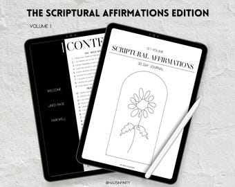 JW Scriptural Affirmations Journal Digital Hyperlinked PDF | Bible Affirmations Workbook 30 Day Challenge | Jehovah's Witnesses | Lined
