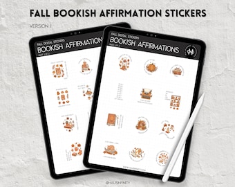 Fall Bookish Digital Stickers for Cozy Reading Journaling | Book Lover |  Goodnotes Collections | Noteful Stickers | Instant download