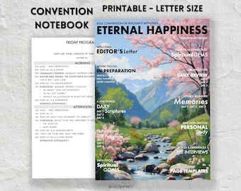 2026 Eternal Happiness JW PRINTABLE Special Convention Notebooks, Regional Assembly Journal Workbook, Letter Size PDF, Lined Pages