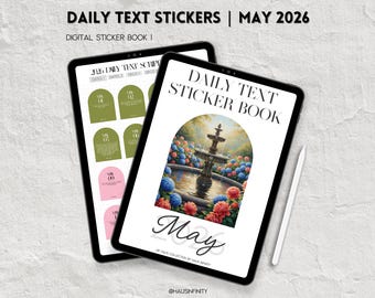 Digital MAY 2026 JW Daily Text Journal Stickers , Hyperlinked Digital Sticker Book Kit, JW Baptism Gifts, Faith Journaling, Scriptures