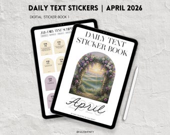 Digital APRIL 2026 JW Daily Text Journal Stickers , Hyperlinked Digital Sticker Book Kit, JW Baptism Gifts, Faith Journaling, Scriptures