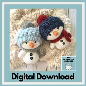 Lumi the Lovely Snowman Crochet PATTERN, Snowman Crochet PATTERN, Amigurumi Snowman, Crochet Snowman, Digital Download