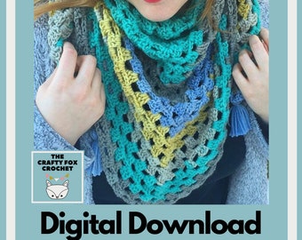 The "Have Your Cake and Crochet It Too" Triangle Scarf | Crochet Triangle Scarf, Shawl |  Digital Download | Caron Cake