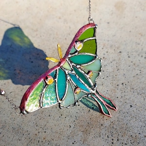Large Luna Moth Statement Pendant, Celestial inspired jewelry, moon necklace, green luna moth, Statement Jewelry, Luna Moth Necklace