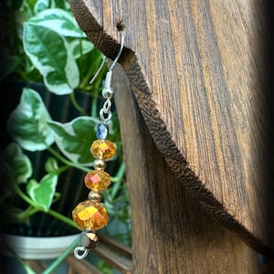 Golden Yellow Glass Bead Dangle Earrings | Sunshine Shower