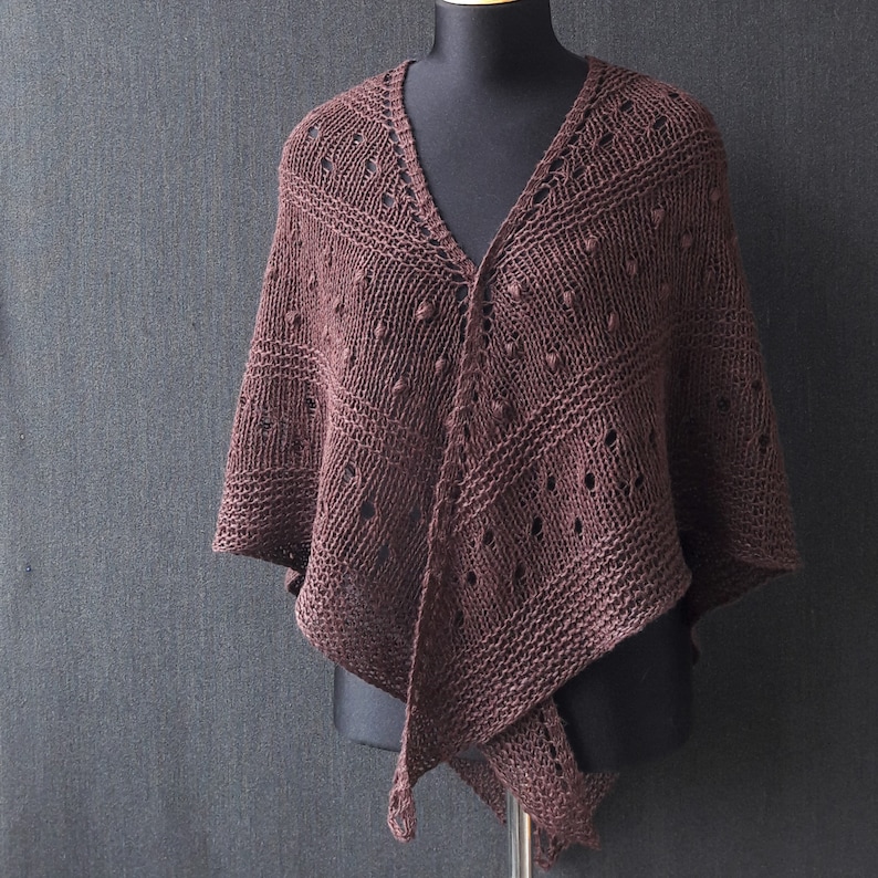 Knitting pattern shawl digital PDF Adra shawl by Olga Rostovskaya triangle knit shawl pattern