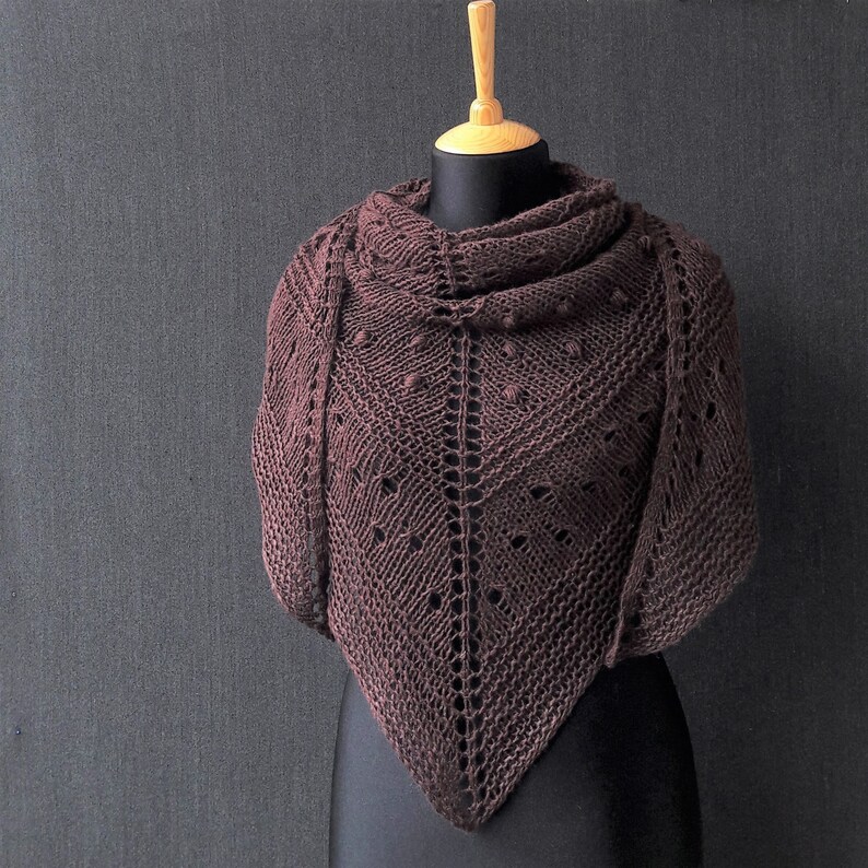 Knitting pattern shawl digital PDF Adra shawl by Olga Rostovskaya triangle knit shawl pattern
