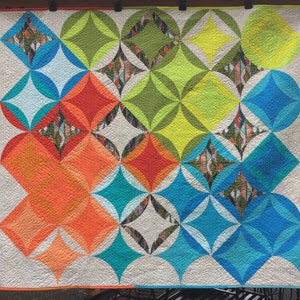 Mid-century Modern Quilt Custom Handmade. King Queen Full Twin Throw or Lap size. You select the design, colors and size. Made-to-order. image 8