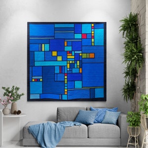 Modern Custom Quilt: Mid-Century GLASSWORKS Design. Made to order in lap, throw, twin, full, queen or king size.