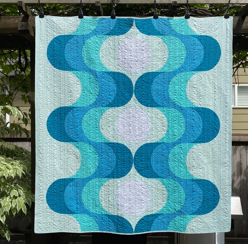 Mid-century Modern Quilt Custom Handmade. King Queen Full Twin Throw or Lap size. You select the design, colors and size. Made-to-order. image 7