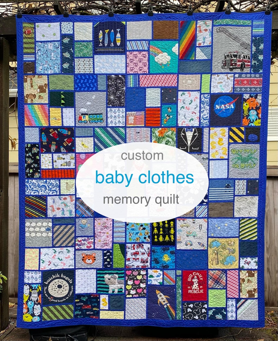 Custom Baby Clothes Memory Quilt: Made-to-order From Your Baby or Kid ...