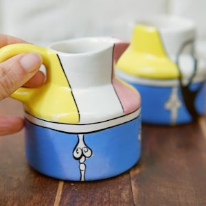 cream and sugar set, graphic kitchen, vintage tea set