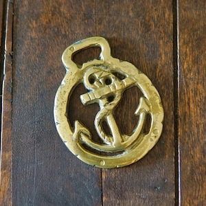 vintage brass anchor, vintage bottle opener