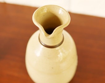 stoneware pitcher, vintage studio pottery, handmade pitcher
