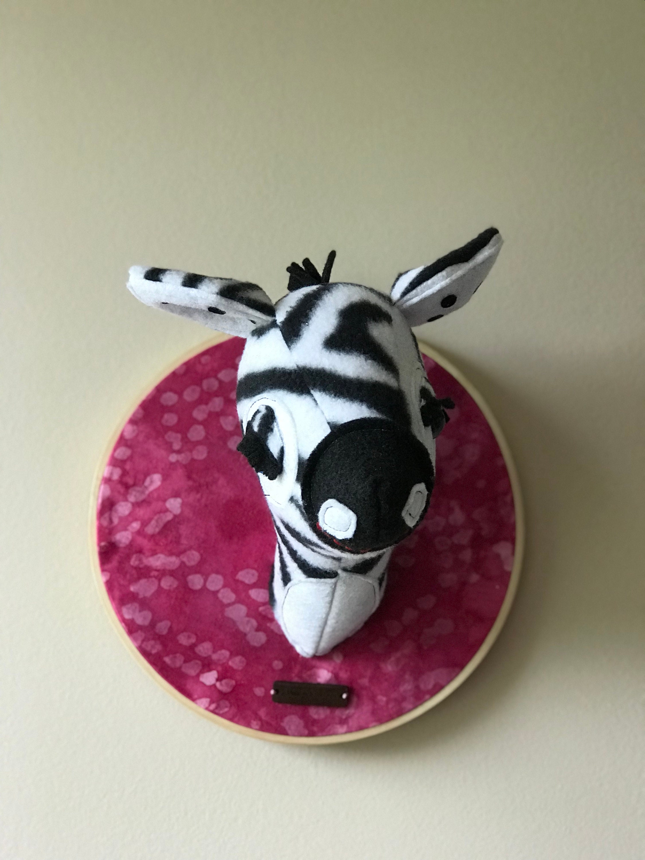 stuffed zebra head