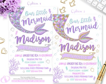 mermaid invitation etsy
