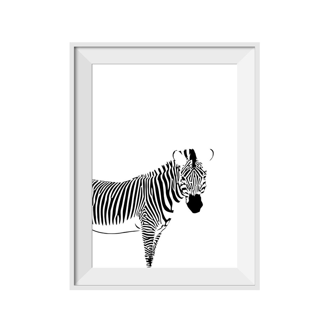 Zebra Black and White Minimalist Print | Etsy